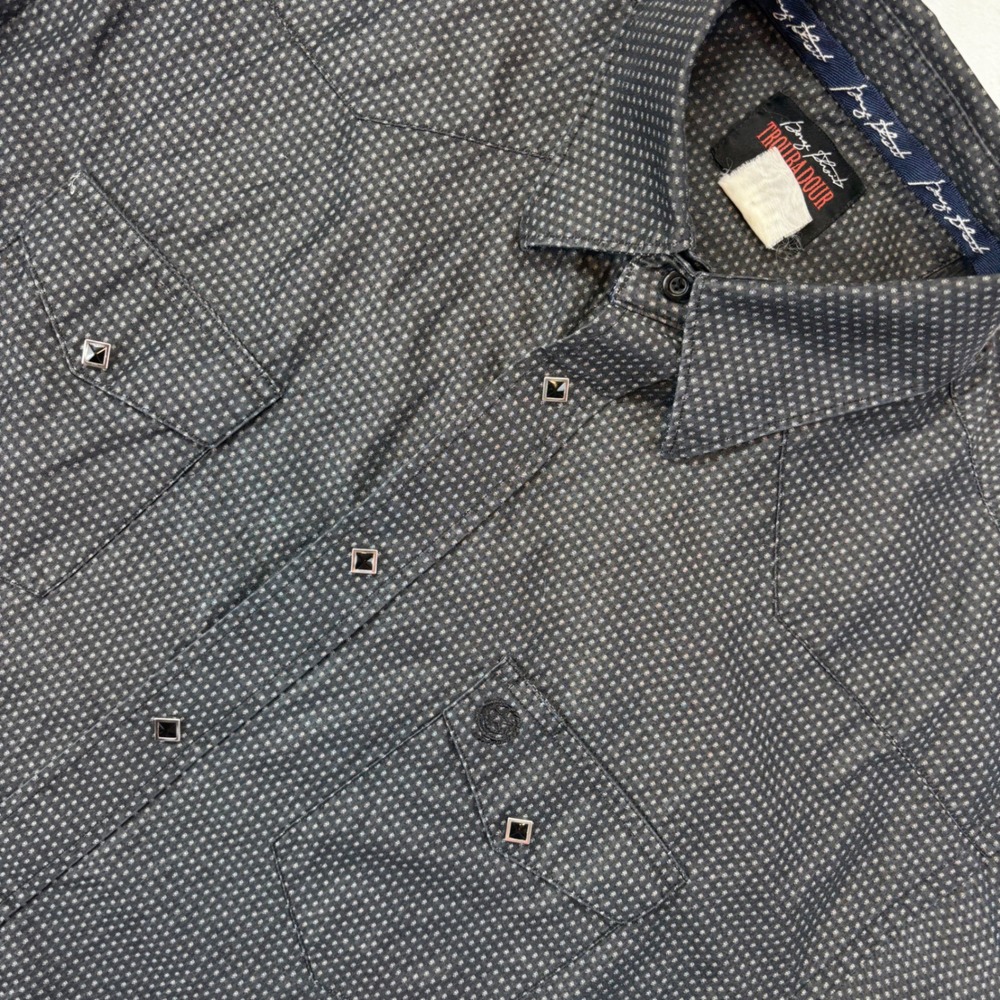 Wrangler‎ Western Shirt Mens XL Black George Strait Troubadour Snap Geometric